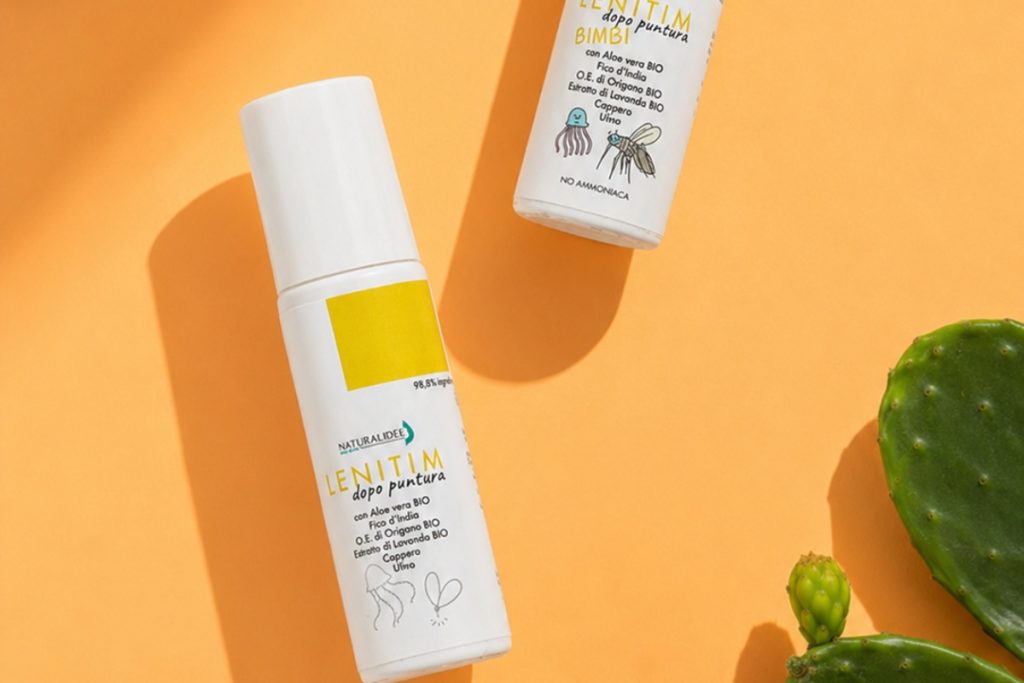 Linea prodotti naturali per punture di insetti Lenitim di Etnacare per adulti e bambini